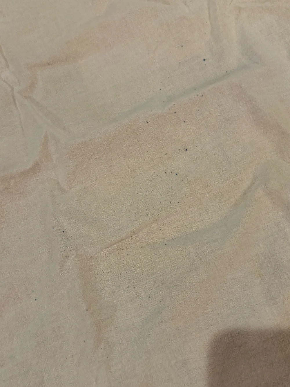 Vintage cotton tablecloth fruit print patches crochet edge 34x36 grannycore